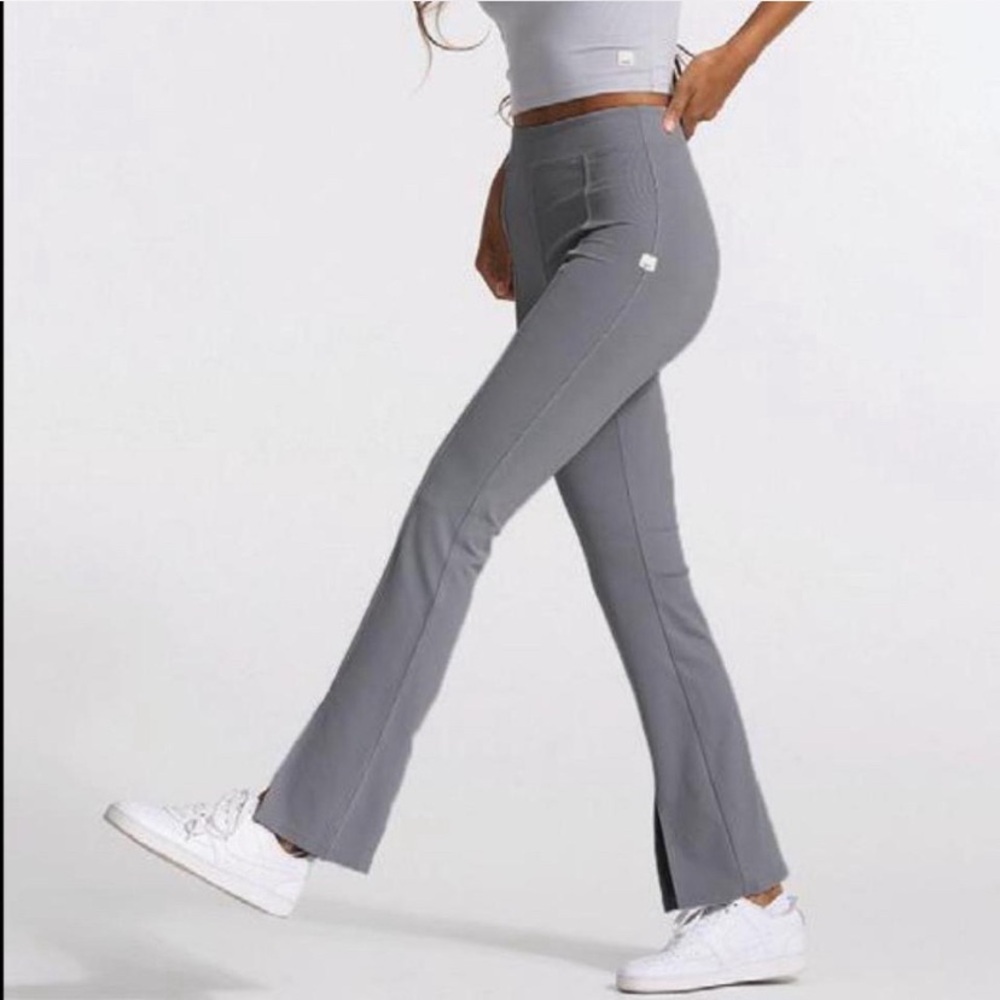 Vuori Lux Rib Split Bootcut Pants Size L High Rise Yoga Activewear